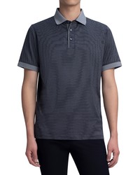 Bugatchi Pinstripe Polo In Black At Nordstrom