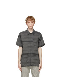 Charcoal Horizontal Striped Short Sleeve Shirt