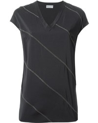 Brunello Cucinelli Diagonal Stripe T Shirt