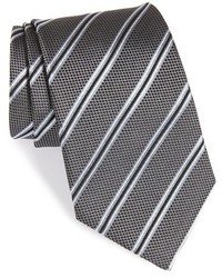 Charcoal Horizontal Striped Silk Tie