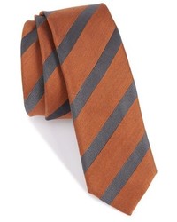 BOSS Stripe Silk Wool Skinny Tie