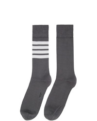 Thom Browne Grey 4 Bar Mid Calf Socks