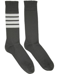 Thom Browne Grey Mid Calf 4 Bar Socks