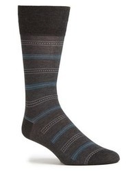 John W. Nordstrom Stripe Socks Charcoal King