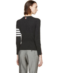 Thom Browne Charcoal Striped Armband Sweater