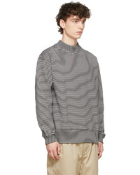 Nanamica White Grey Striped Sweatshirt
