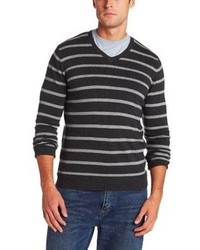 Haggar Stripe V Neck Sweater