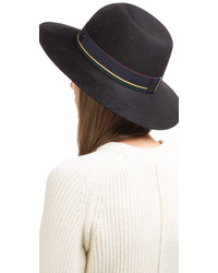 Maison Michel Felted Wool Hat With Striped Band