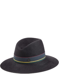 Maison Michel Felted Wool Hat With Striped Band