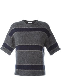 Charcoal Horizontal Striped Wool Sweater