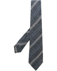 Charcoal Horizontal Striped Wool Tie