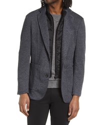 Nordstrom Tech  Fit Blazer With Removable Bib In Charcoal Micro Houndstooth At