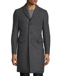 Burberry Houndstooth Cashmere Blend Carcoat Charcoal
