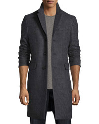 Burberry Houndstooth Cashmere Blend Carcoat Charcoal