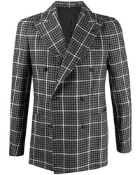Charcoal Houndstooth Double Breasted Blazer