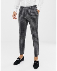 ASOS DESIGN Slim Suit Trousers In 100% Wool Harris Tweed In Monochrome