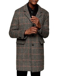 Topman Houndstooth Longline Coat