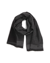 Canali Houndstooth Check Wool Scarf
