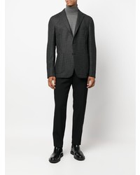 Zegna Houndstooth Single Breasted Wool Blazer