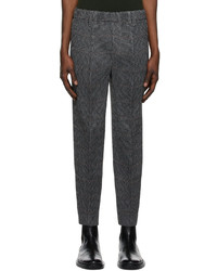 Charcoal Houndstooth Wool Chinos