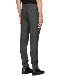 AMI Alexandre Mattiussi Grey Black Wool Houndstooth Trousers
