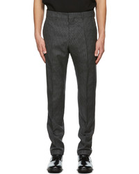 AMI Alexandre Mattiussi Grey Black Wool Houndstooth Trousers
