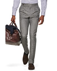 Suitsupply Braddon Pleated Houndstooth Wool Dress Pants