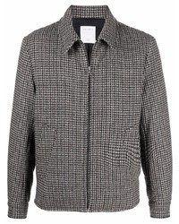 Charcoal Houndstooth Wool Harrington Jacket