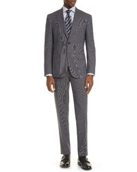 Canali Siena Soft Classic Fit Houndstooth Wool Suit