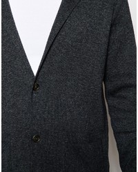 Asos Brand Knitted Jacket In Charcoal