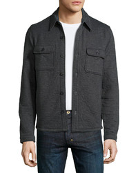 Billy Reid Darryl Button Front Shirt Jacket Dark Gray