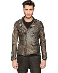 Giorgio Brato Vintage Effect Washed Leather Jacket