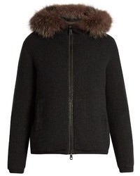Brunello Cucinelli Reversible Ribbed Knit Cashmere And Nylon Jacket