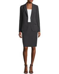 Neiman Marcus Rosie One Button Jacket Charcoal