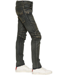 Balmain 175cm Biker Sand Wash Denim Jeans