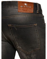 Etro 17cm Slim Fit Patch Effect Denim Jeans