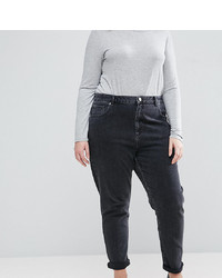 Asos Curve Asos Design Curve Farleigh High Waist Slim Mom Jeans In Washed Black