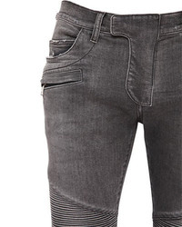 Balmain 16cm Biker Washed Stretch Denim Jeans