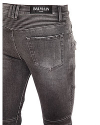 Balmain 16cm Biker Washed Stretch Denim Jeans
