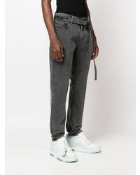 Off-White Belted Straight Leg Jeans