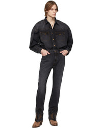 Y/Project Black Cowboy Boot Jeans