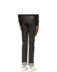 Versace Black Greca Slim Fit Jeans