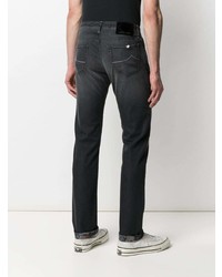 Jacob Cohen Handkerchief Detail Mid Rise Straight Leg Jeans