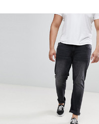 Duke King Size Tapered Fit Jeans In Grey Stonewash With Stretch