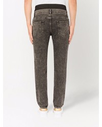 Dolce & Gabbana Layered Waistband Slim Fit Jeans