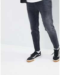 ASOS DESIGN Recycled Tapered Jeans In Washed Black