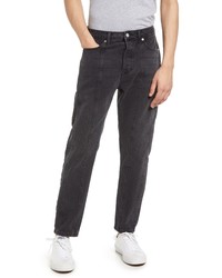 Topman Seamed Tapered Jeans In Black At Nordstrom