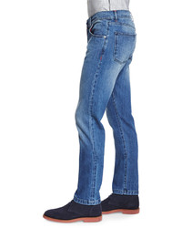 Kiton Slim Fit Medium Wash Denim Jeans Blue