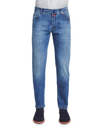 Kiton Slim Fit Medium Wash Denim Jeans Blue