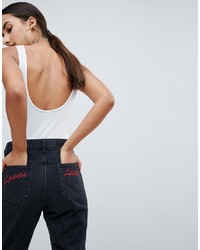 Liquor N Poker Straight Leg Jean With Embroidery Back Pocket